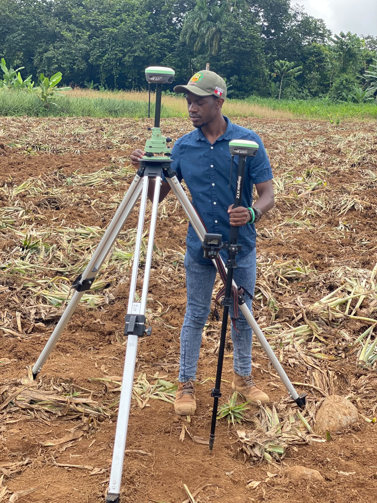 Setting up the total station